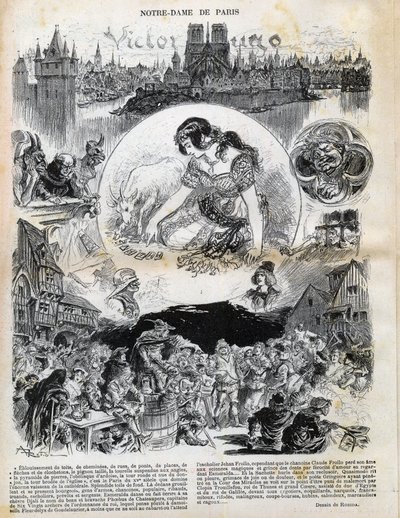 Notre Dame de Paris by Victor Hugo - Drawing by Albert Robida in 