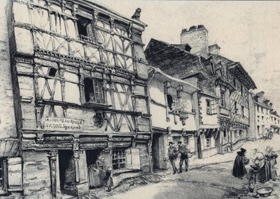 Rue Fardel in Saint Brieuc - Old France - Brittany - Text, Drawings and Lithographs, by Albert Robida (undated end 19th century) by Albert Robida