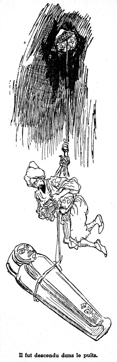 Sindbad the sailor (Sinbad) - tale of the thousand and one (1001) nights - illustration of a book from 1948 (Fortin edition, collection Wonderful Imaging of Childhood) telling his adventures - Fourth voyage: Si by Albert Robida