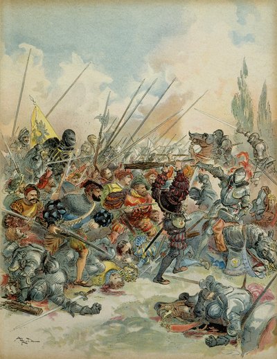Sixth Italian War (1521-1526): King Francois I in Pavia on February 24 by Albert Robida