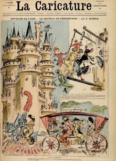 The road to the castle of Pierrefonds in the Oise (60) by Albert Robida