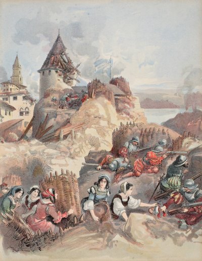 Women at the Siege of Marseille, Illustration from 