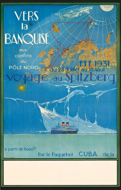 Poster Advertising Travel to Spitzberg, Norway, c.1931 by Albert Sébille