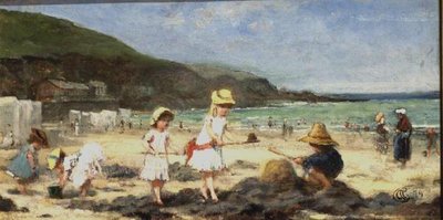 Our Neighbours at the Seaside, Granville, France by Albert Snr. Ludovici