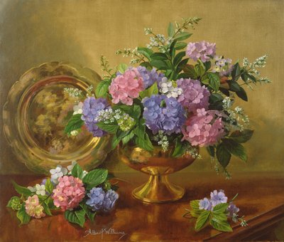 AB2112 Hydrangeas and Lilacs by Albert Williams