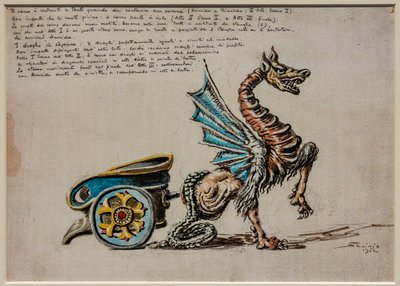 Act II, first scene and third act, stage equipment: The Chariot of Armida for Armida by G. Rossini by Alberto  Savinio
