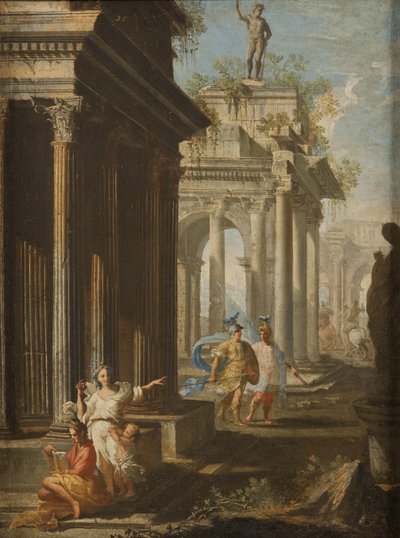 Girl Reading at Corinthian Temple by Alberto Carlieri