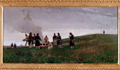 Around the fire. Bivouac of soldiers of the Italian army by Alberto Issel
