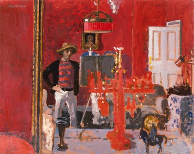 Self Portrait in a Turkish Hat by Alberto Morrocco