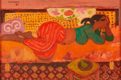 Tunisian Girl on a Couch by Alberto Morrocco