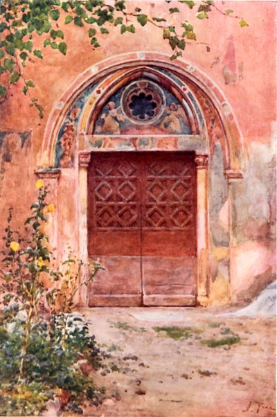 Doorway of the Monastery of St. Benedict (Sagro Speco) at Subiaco by Alberto Pisa
