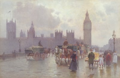 The Houses of Parliament from Westminster Bridge, c.1900 by Alberto Pisa