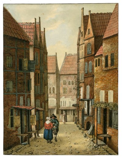 Street in Delft by Albertus Brondgeest