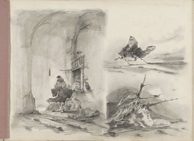 Study Sheet, Including a Shipwreck on a Coast by Albertus van Beest