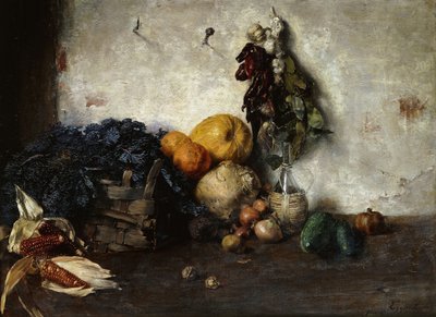 A Still-Life of Vegetables by a Wall by Albin Egger Lienz
