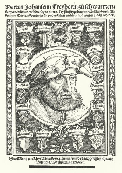 Johann of Schwarzenberg, German moralist, poet and reformer by Albrecht (after) Durer or Duerer