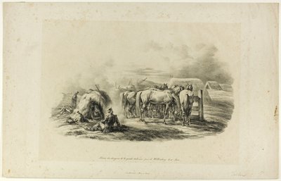 Bivouac of the Dragons of the Italian Guard near Wittenberg on the Tenth of June by Albrecht Adam