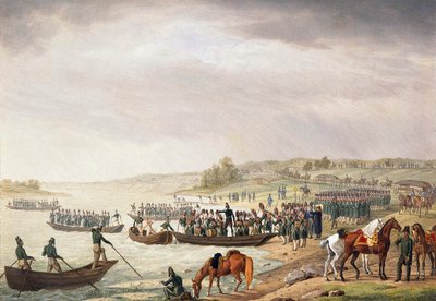 Italian Corps of Eugene de Beauharnais Crossing the Niemen on 30 June 1812 by Albrecht Adam