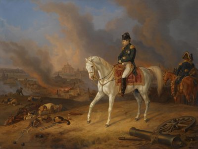 Napoleon Bonaparte Before the Burning City of Smolensk by Albrecht Adam
