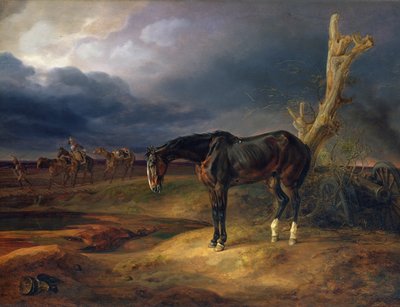 Ownerless Horse on the Battlefield at Moshaisk in 1812 by Albrecht Adam