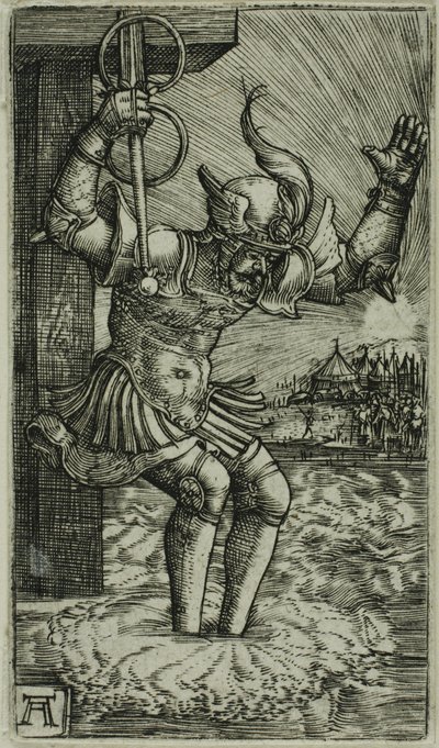 Horatius Cocles Leaping into the Tiber by Albrecht Altdorfer