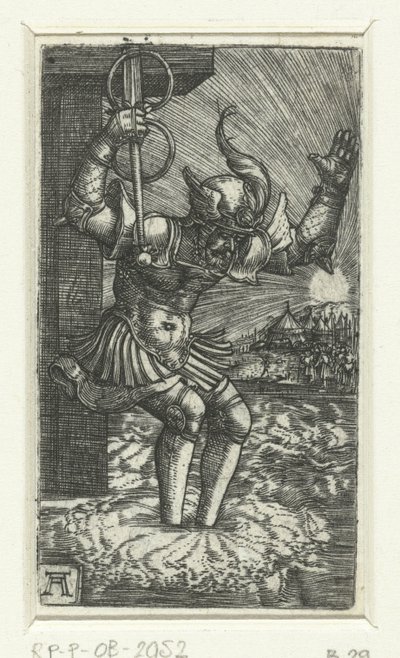 Horatius Cocles Jumps into the Tiber by Albrecht Altdorfer