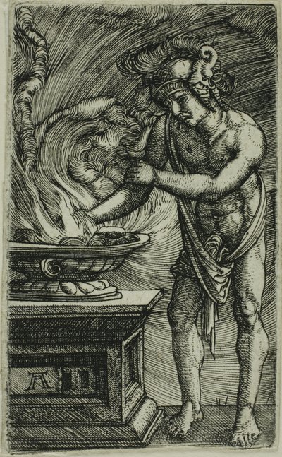 Mucius Scaevola Burning His Hand by Albrecht Altdorfer
