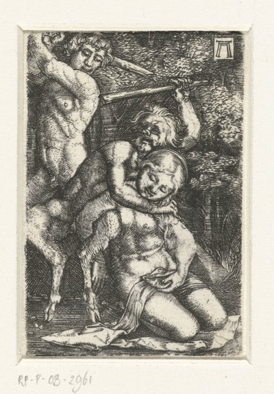 Satyr and a Man Fighting Over a Woman by Albrecht Altdorfer