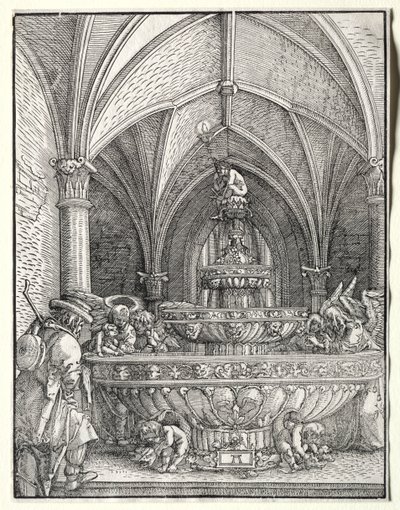 The Holy Family on the Flight into Egypt at a Fountain by Albrecht Altdorfer