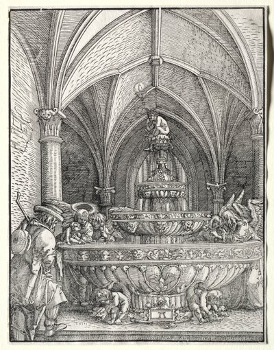 The Holy Family on the Flight into Egypt at a Fountain by Albrecht Altdorfer