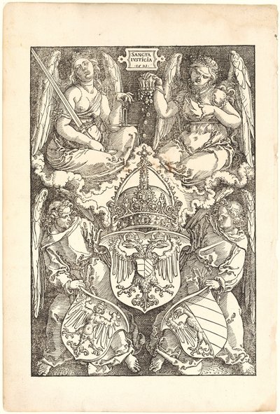 Allegory with the Coat of Arms of the Empire and the City of Nuremberg by Albrecht Dürer