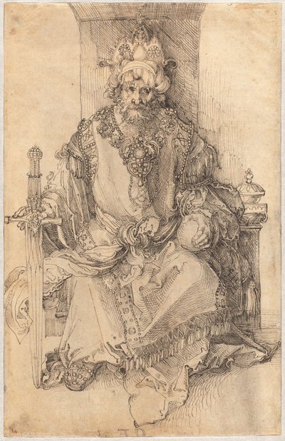 An Oriental Ruler Seated on His Throne by Albrecht Dürer