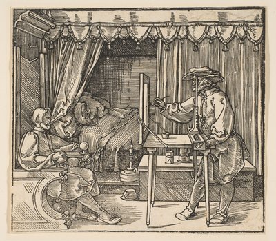 Artist Drawing a Portrait of a Man by Albrecht Dürer