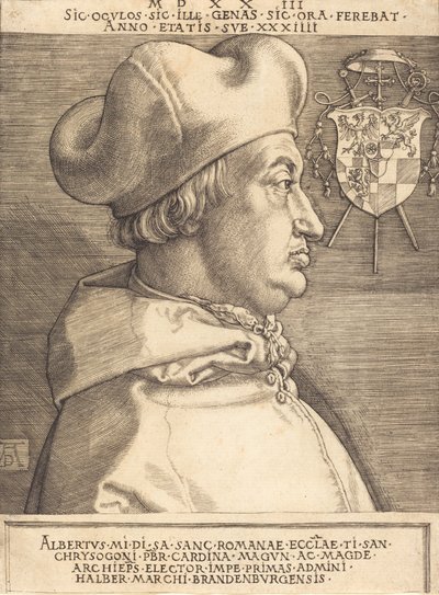 Cardinal Albrecht of Brandenburg Large Cardinal by Albrecht Dürer