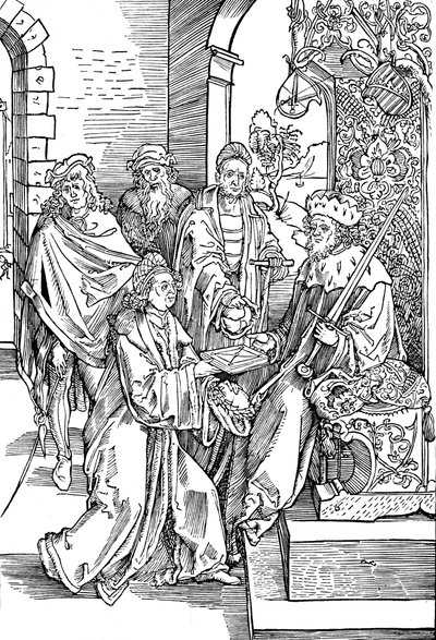 Celtes Presenting His Book to the Elector of Saxony by Albrecht Dürer