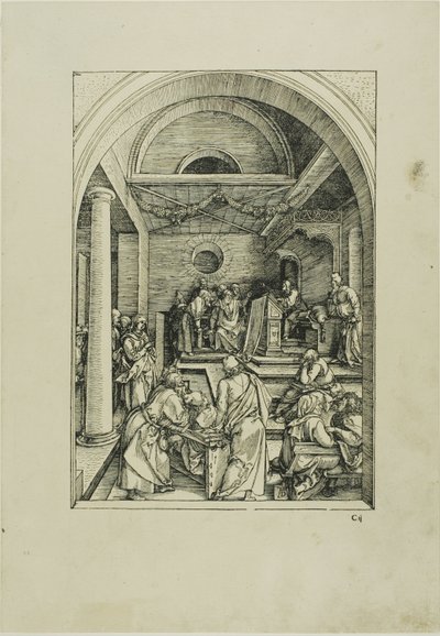 Christ Among the Doctors, from The Life of the Virgin by Albrecht Dürer