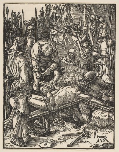 Christ Nailed to the Cross, from "The Small Passion" by Albrecht Dürer