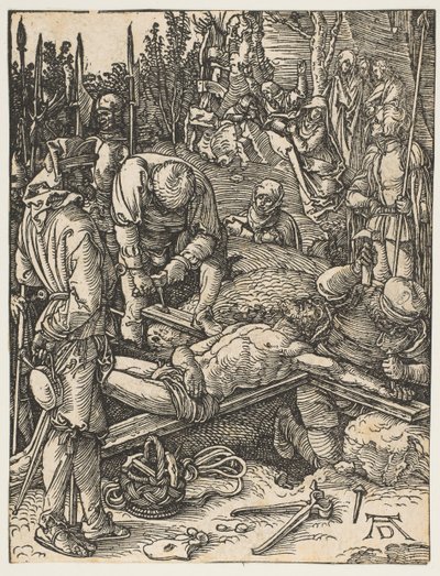 Christ Nailed to the Cross (from The Small Passion) by Albrecht Dürer