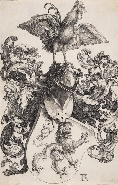 Coat of Arms with a Lion and a Cock by Albrecht Dürer