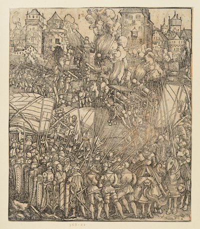 The Triumphal Arch of Emperor Maximilian I (Fragment v. 24b): The Battle Scene Top Left by Albrecht Dürer