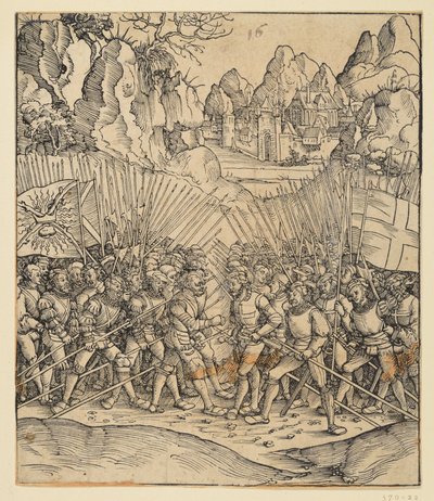 The Triumphal Arch of Emperor Maximilian I (Fragment v. 24b): The Battle Scene Bottom Left by Albrecht Dürer