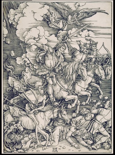 The Four Horsemen of the Apocalypse, from the series of the Apocalypse, Single Print before the Text by Albrecht Dürer