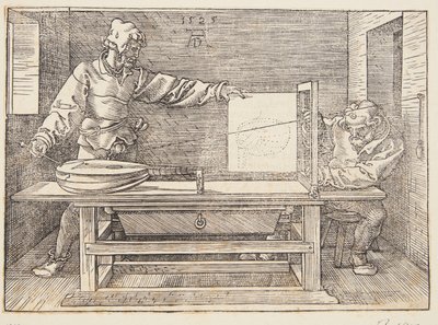 Draftsman Drawing a Lute by Albrecht Dürer