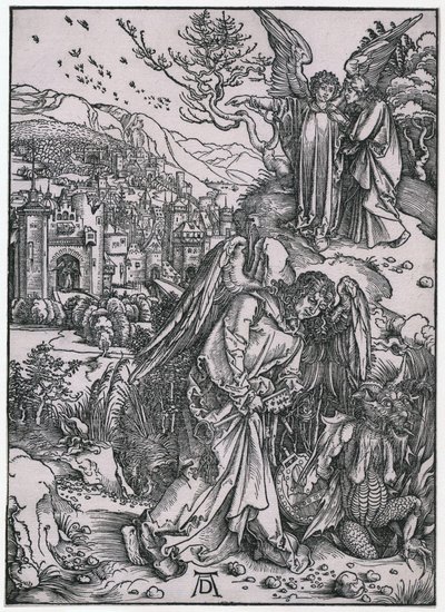 Angel with the Key to the Abyss, XIV. Figure, Sheet 16 of the Series "The Apocalypse" by Albrecht Dürer