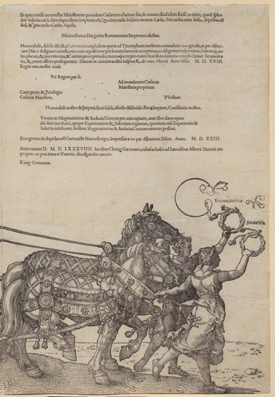Experientia, Plate 8 from the Series "The Great Triumphal Chariot" by Albrecht Dürer