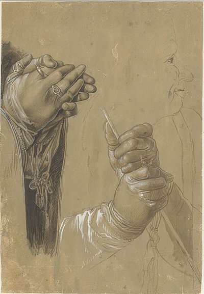 Hands and a Head in Profile by Albrecht Dürer