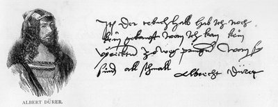 Handwriting and signature of Albrecht Duerer by Albrecht Dürer