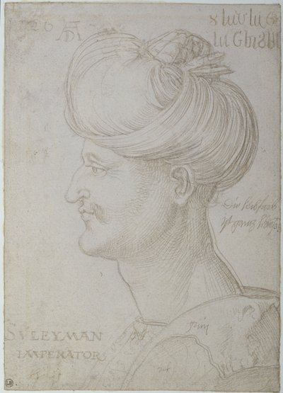 Head of Suleyman the Magnificent (1494-1566) 1526 by Albrecht Dürer