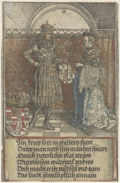 The Burgundian Marriage: Maximilian Marries Mary of Burgundy (Triumphal Arch of Emperor Maximilian I) by Albrecht Dürer