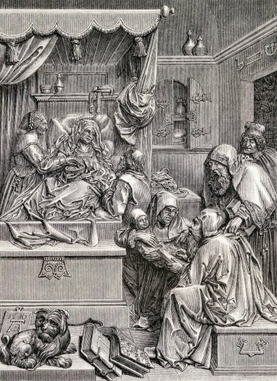 High Relief Sculpture of the Birth of St John, 1855 by Albrecht Dürer